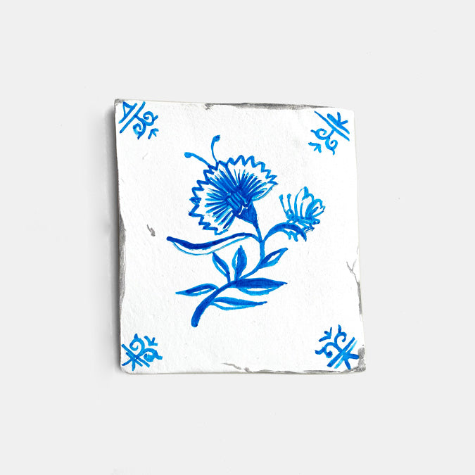 Clay Single Flower Square Wall Art III