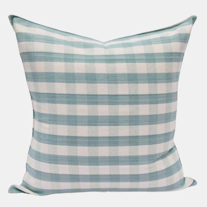 Celadon Green Gingham Pillow square