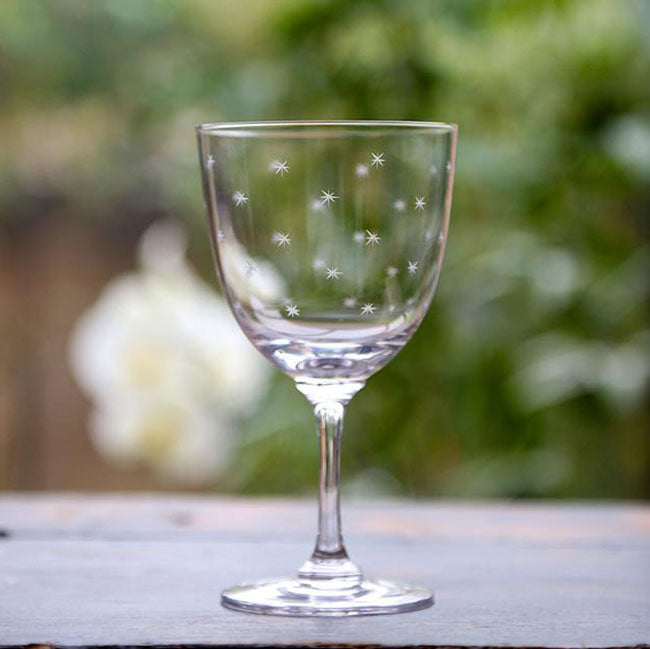 Crystal Wine Glass with Stars
