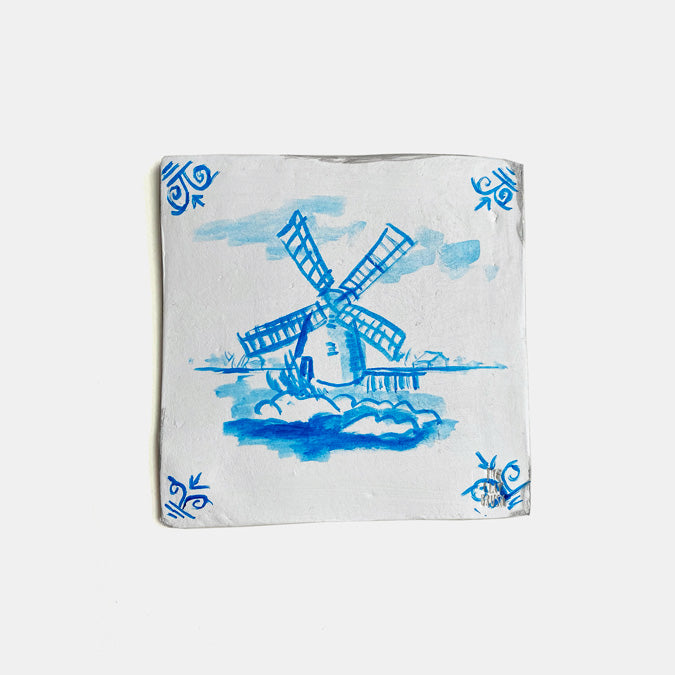 Windmill Square Wall Art I by The Clay Brush