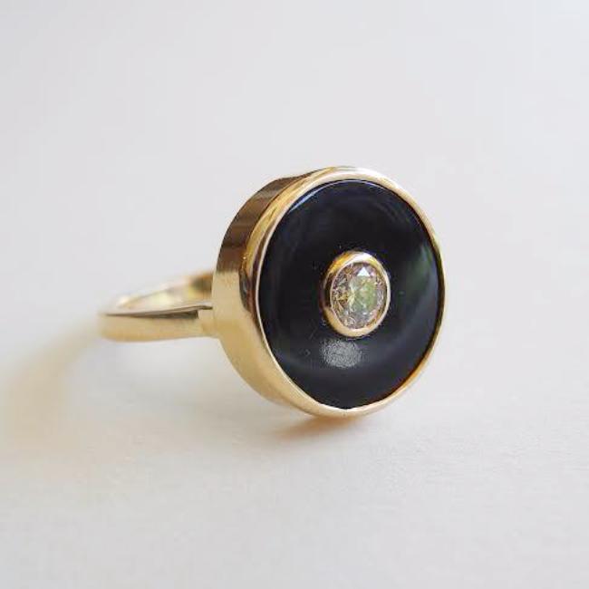 Diamond and Onyx Europa Ring, Ring, Liz Phillips, Collyer's Mansion - Collyer's Mansion