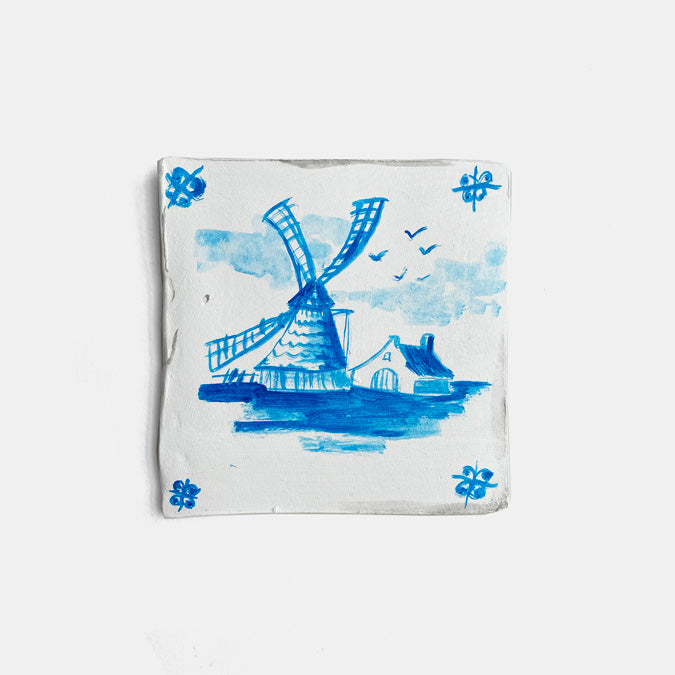 Windmill Square Wall Art II by The Clay Brush