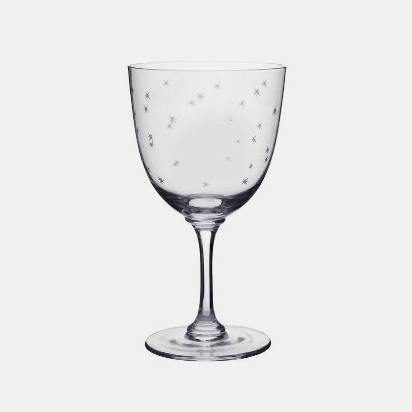 Star Wine Glass, Etched Crystal