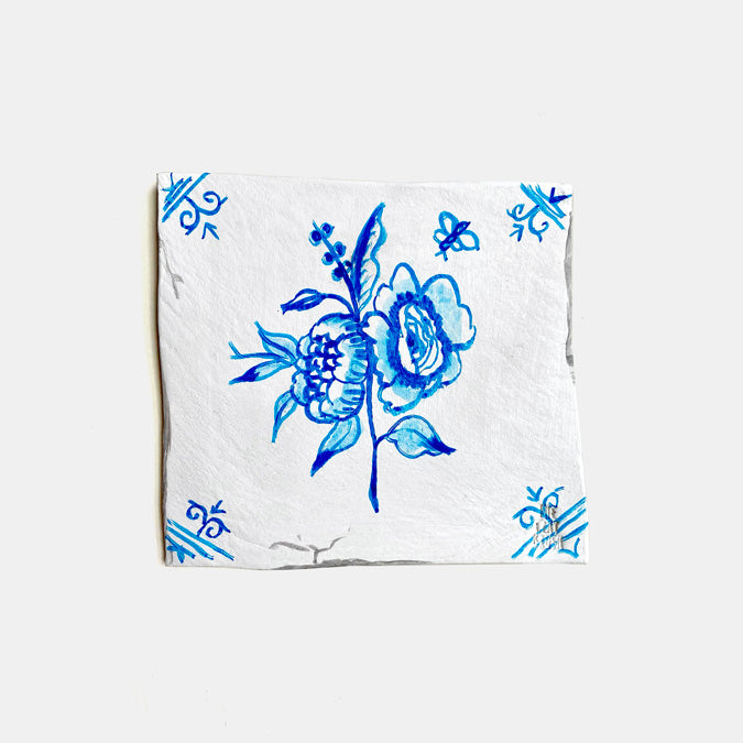Double Flower Wall Art I by The Clay Brush