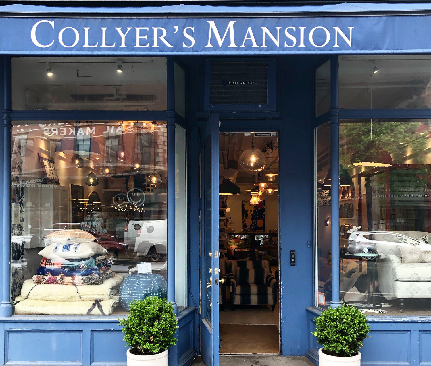 A Blog for Colorful Home Decor showing store front in Brooklyn of Collyer's Mansion