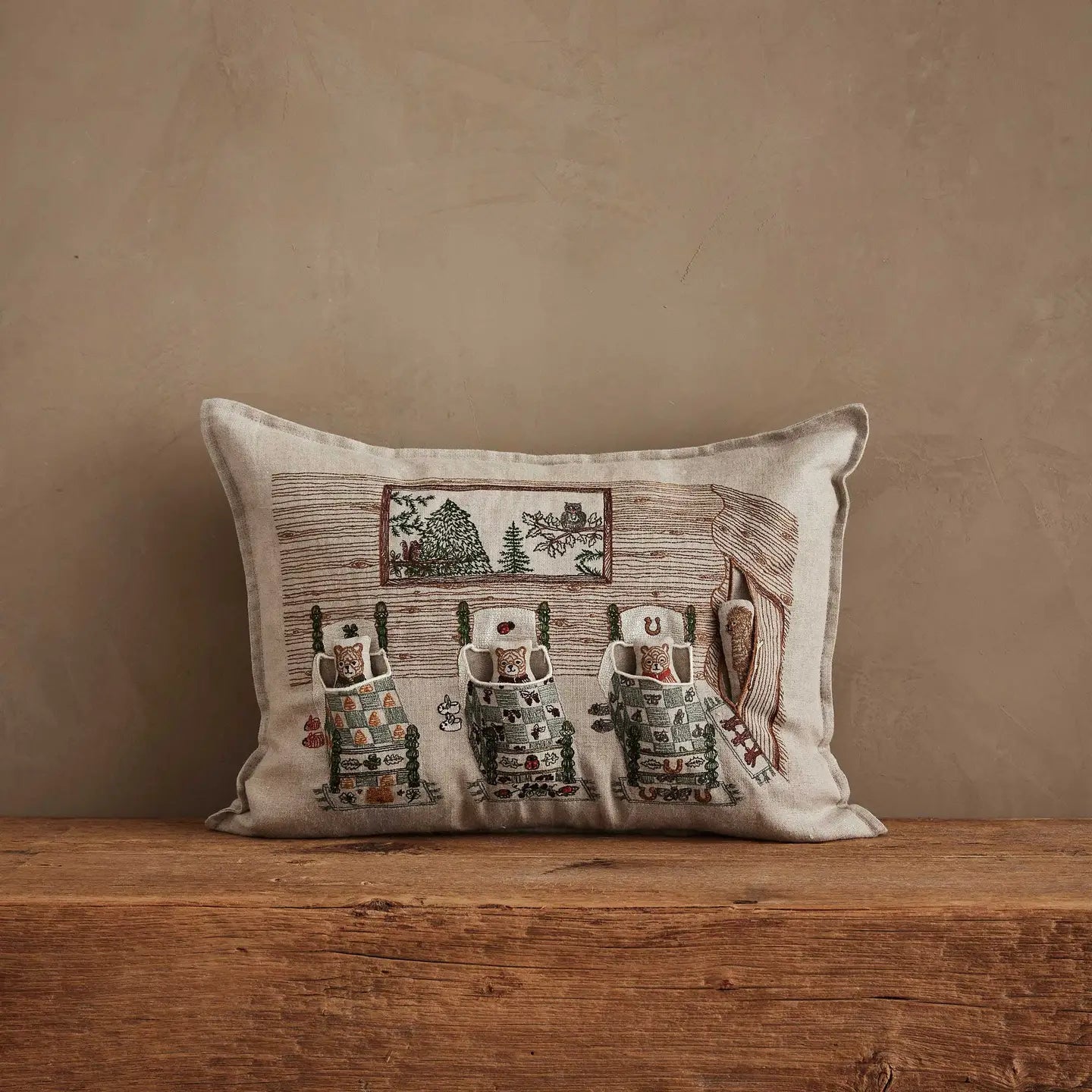 Three Little Bears Lumbar Pocket Pillow