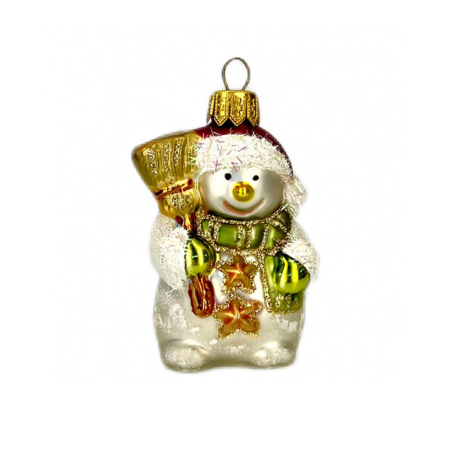 Snowman with Broom Ornament