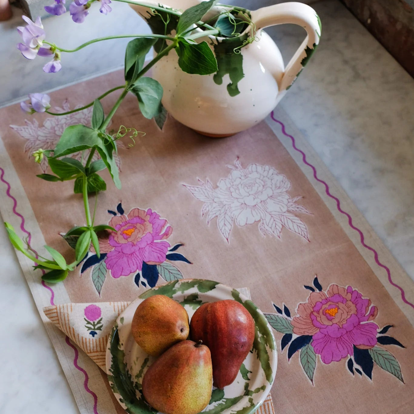 Babita Table Runner in Fuchsia