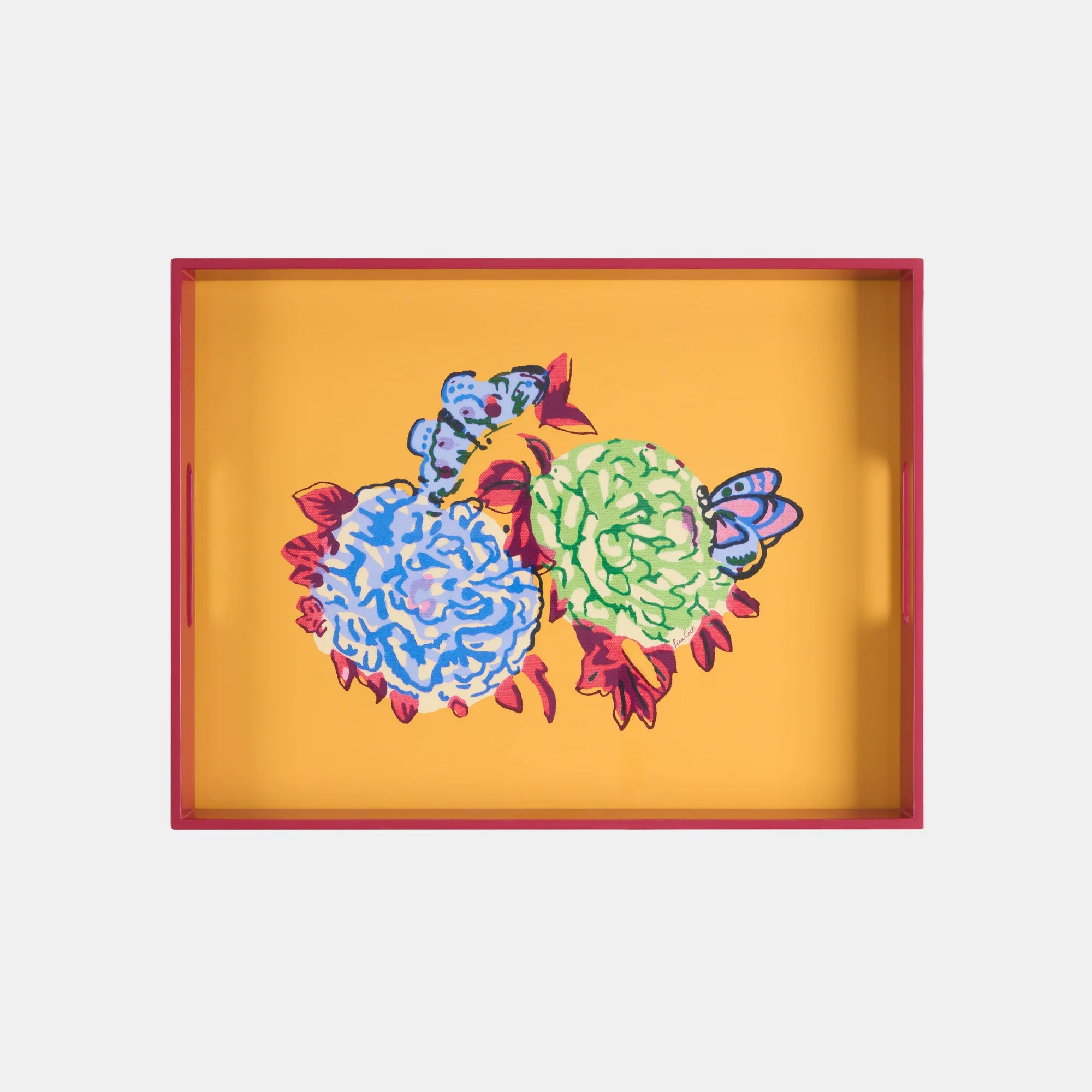 Queen Flower Gold Rectangle Tray