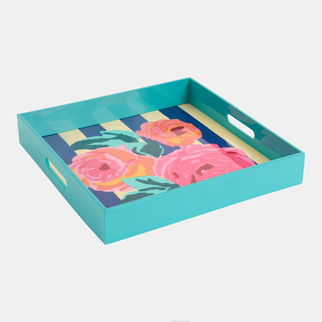 Nizam Stripes Blue Square Tray