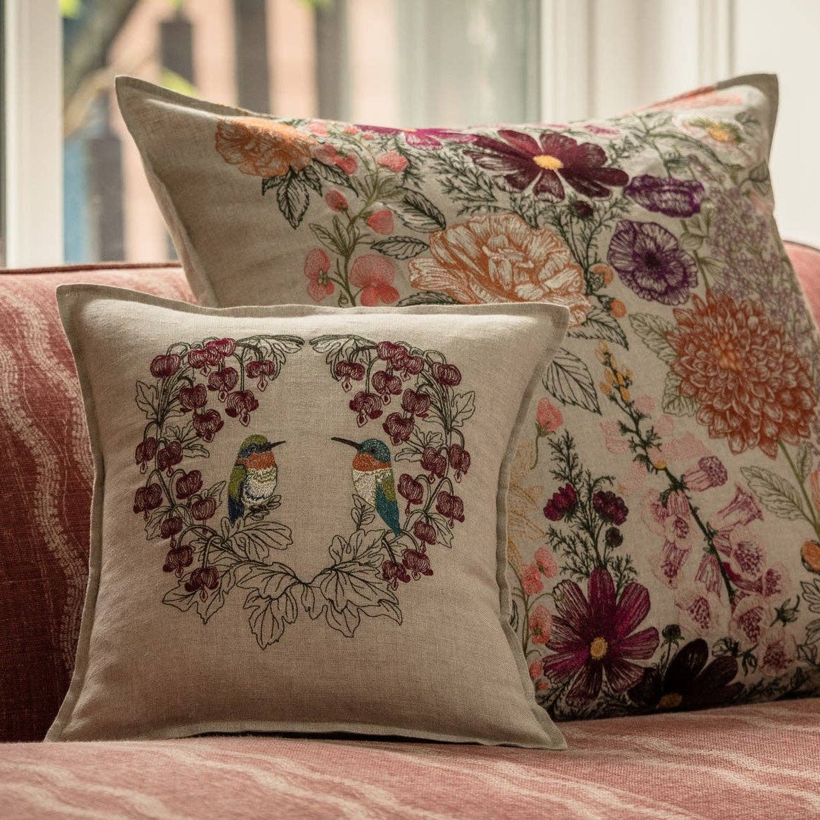 Coral & Tusk Hummingbird Hearts Pillow - Thumbnail 2