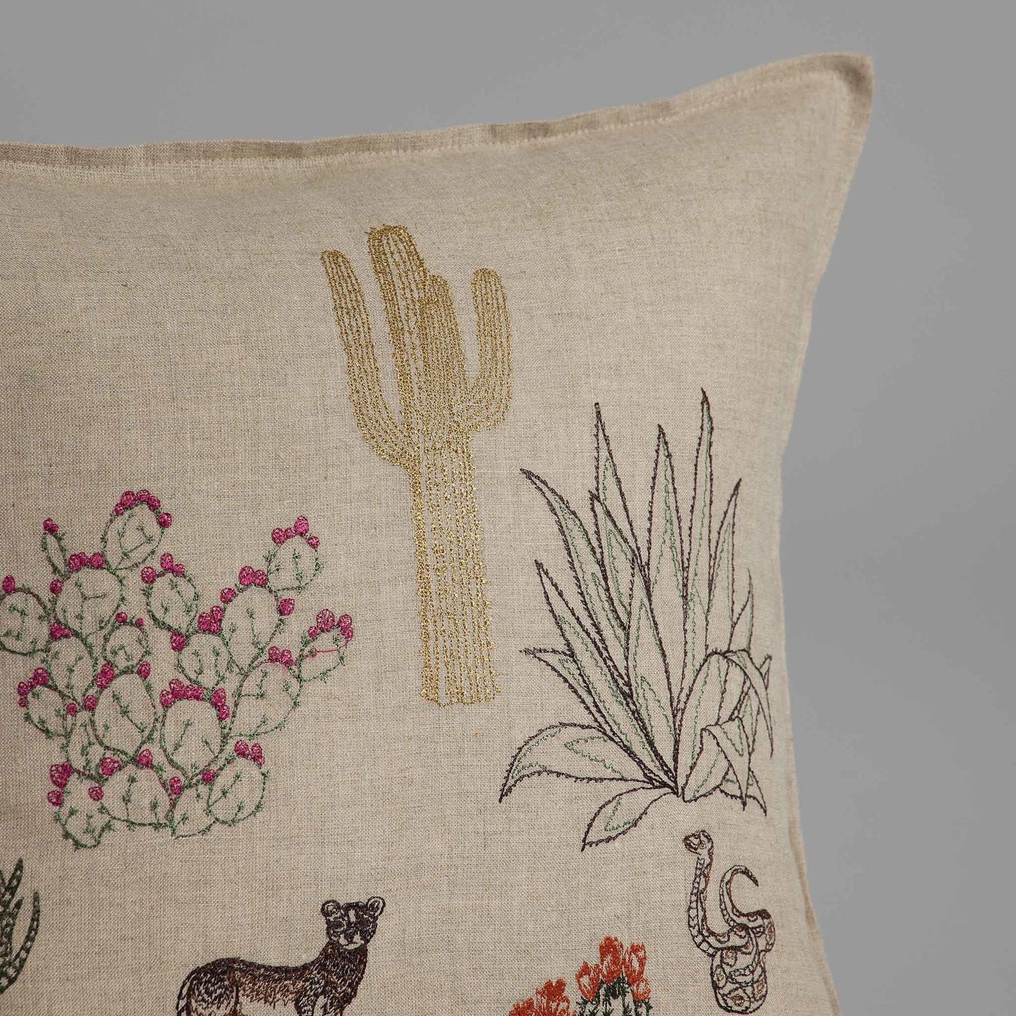 Saguaro Desert Field Square Pillow