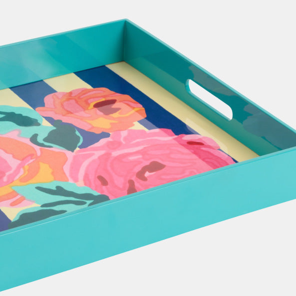 Nizam Stripes Blue Square Tray