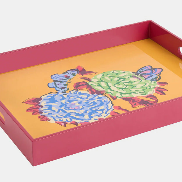 Queen Flower Gold Rectangle Tray