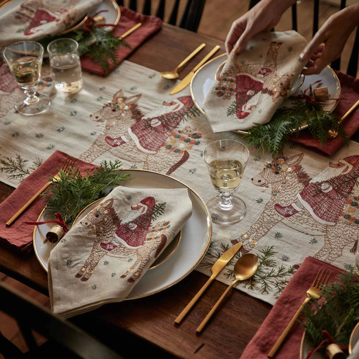 Christmas Donkey Table Runner