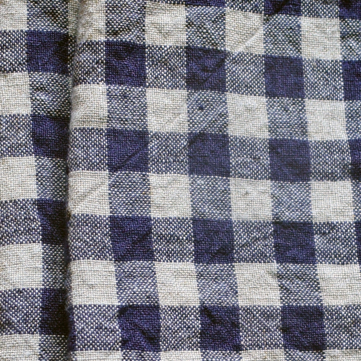 Linen Napkin in Flax Navy Gingham