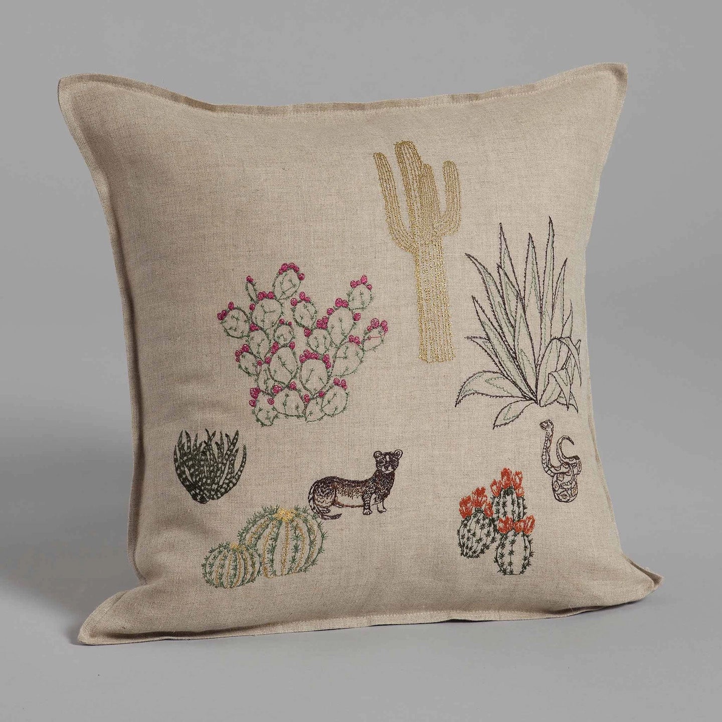 Saguaro Desert Field Square Pillow