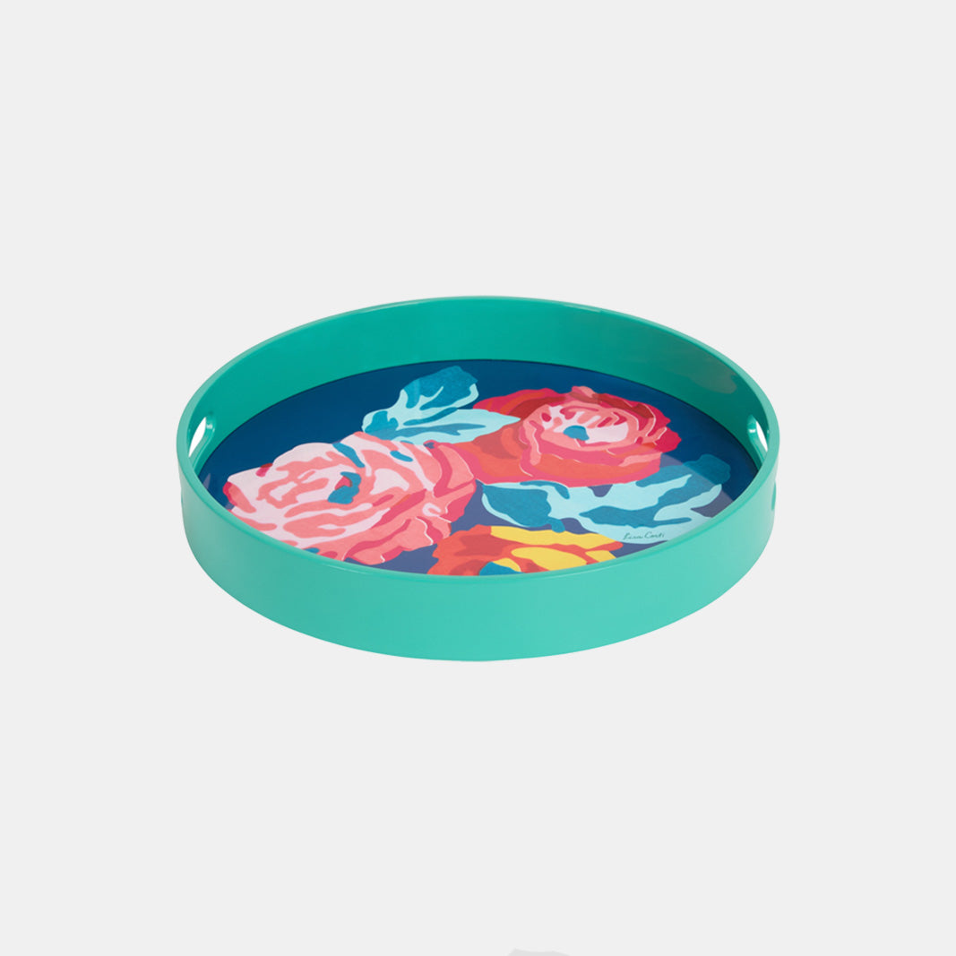 Nizam Flower Blue Round Tray