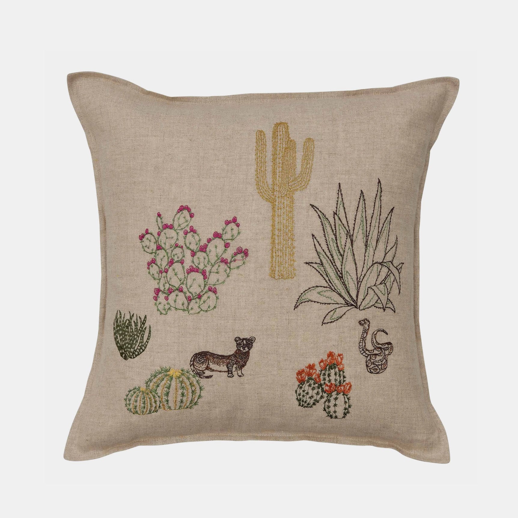 Saguaro Desert Field Square Pillow