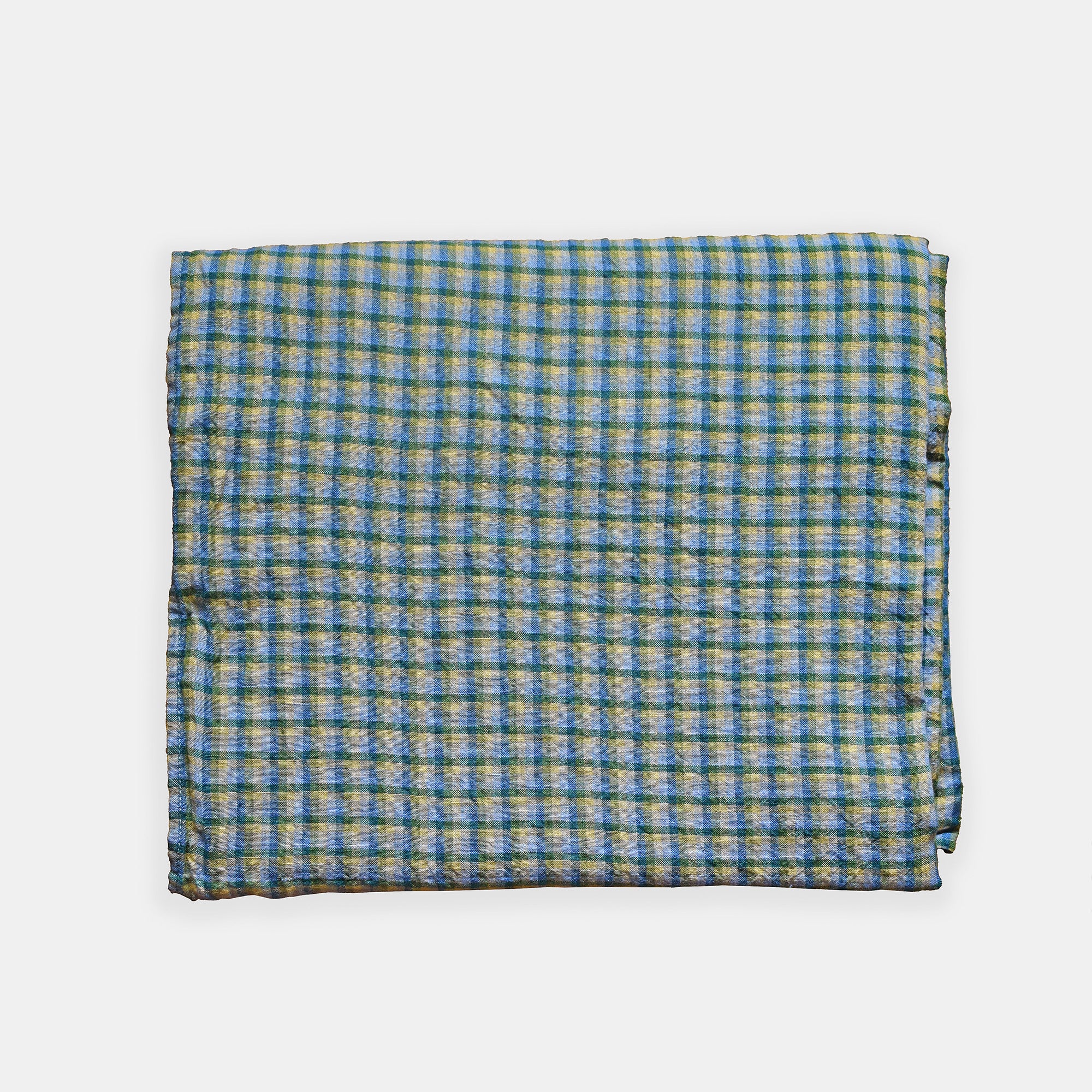 Linen Tablecloth in Spring Green Checks