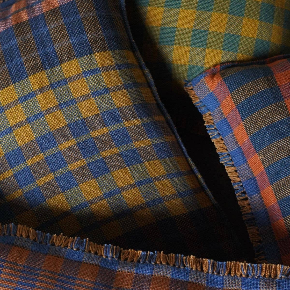 Pink Check with Fringe Square Pillow