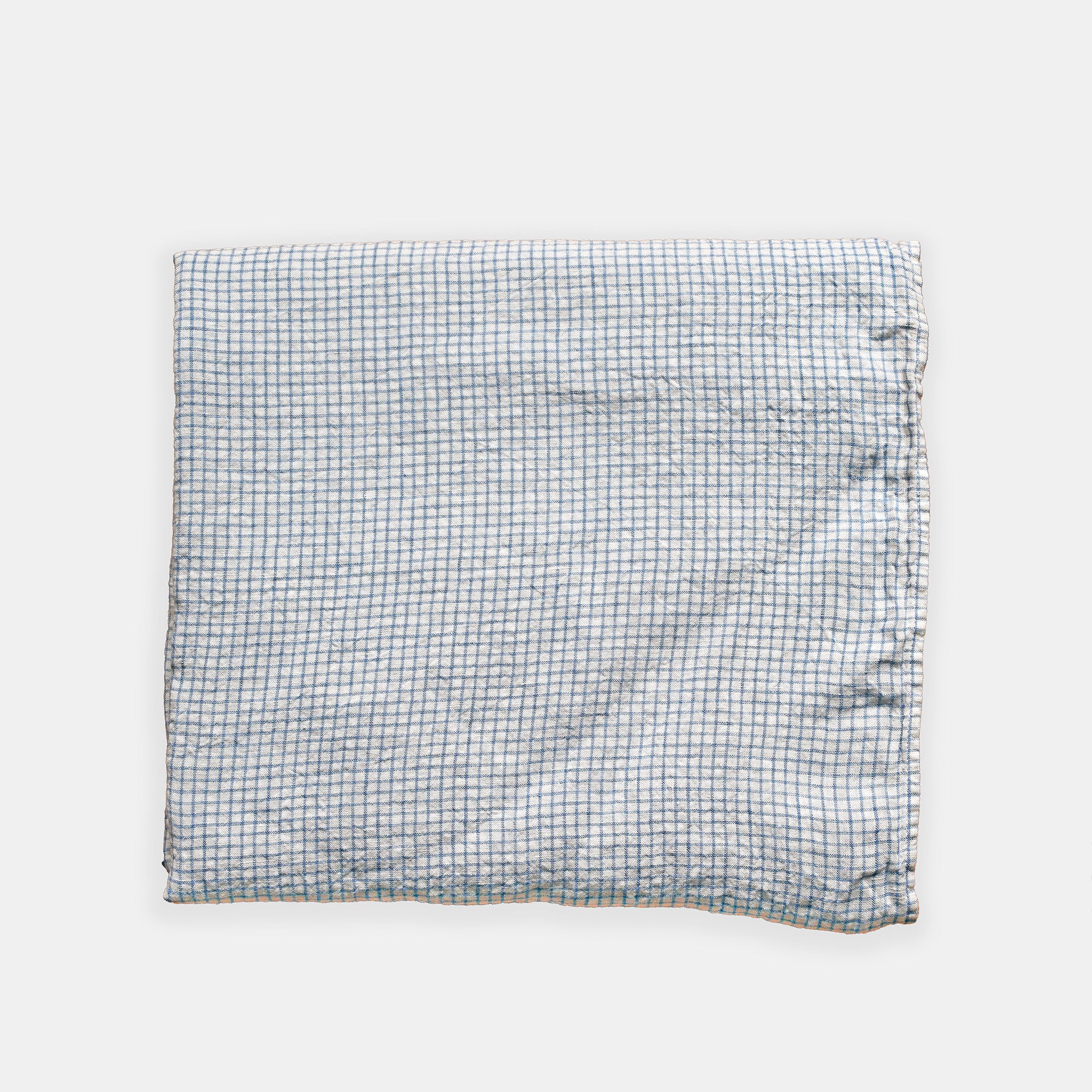 Linen Tablecloth in Sky Checks