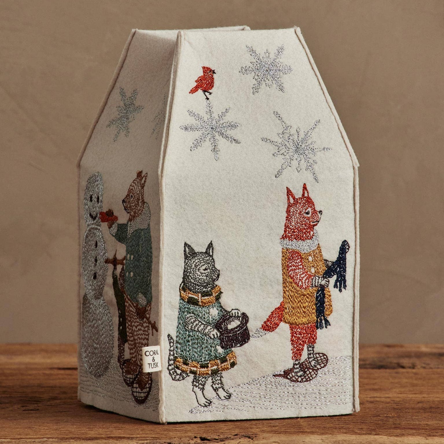 Coral & Tusk Snow Day Tissue Box Cover