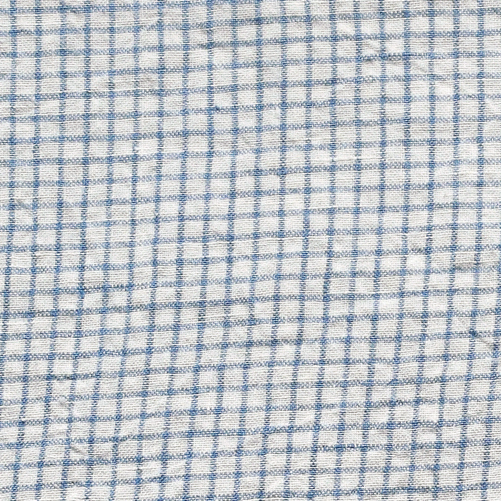 Linen Tablecloth in Sky Checks