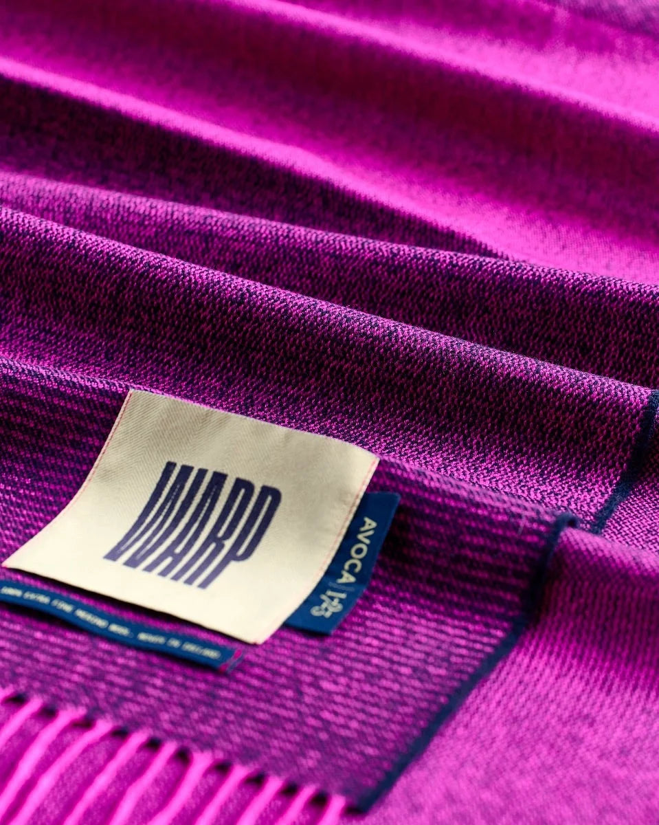 9 Weavers Neon Pink Wide Merino Scarf