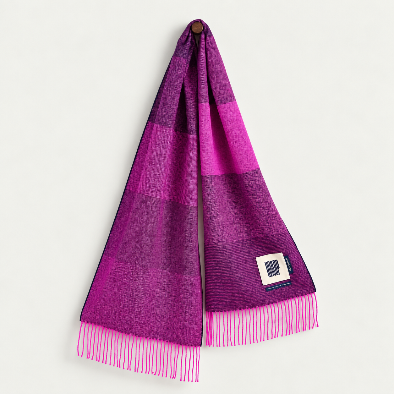 9 Weavers Neon Pink Wide Merino Scarf