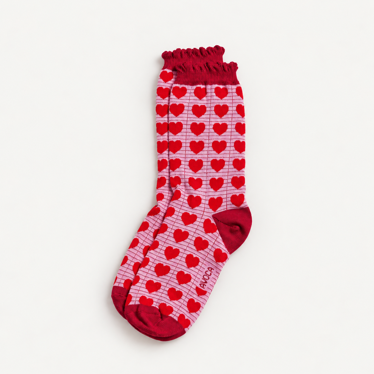 Women's Pink Heart Cotton Socks