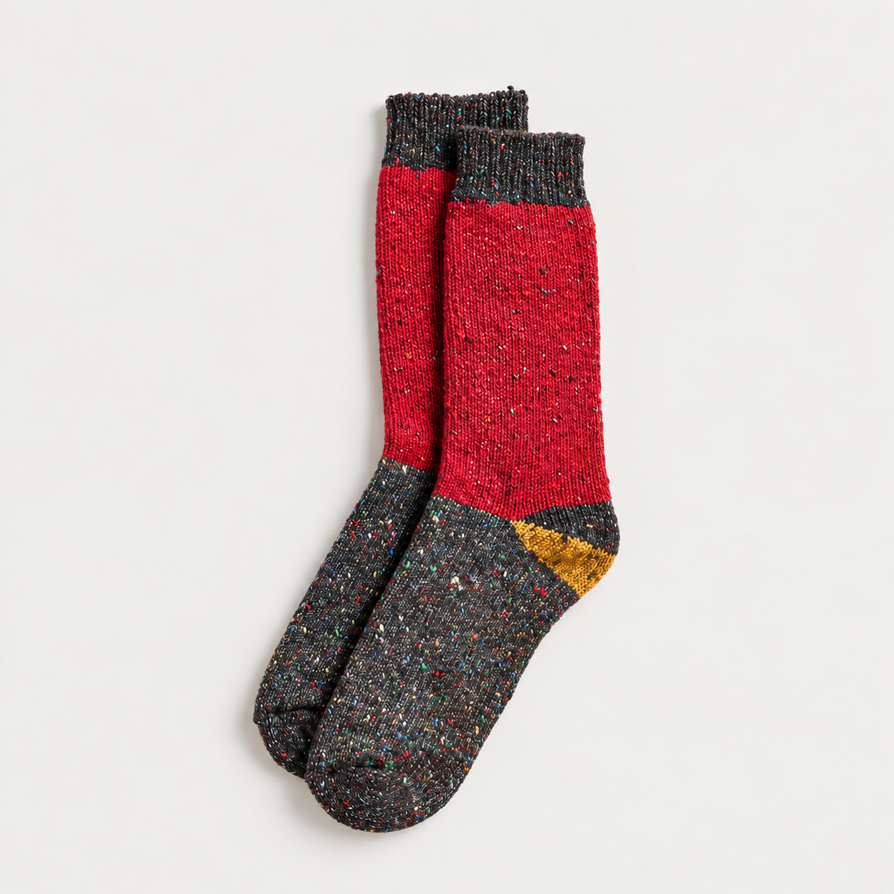 Men's Red Donegal Wool Socks