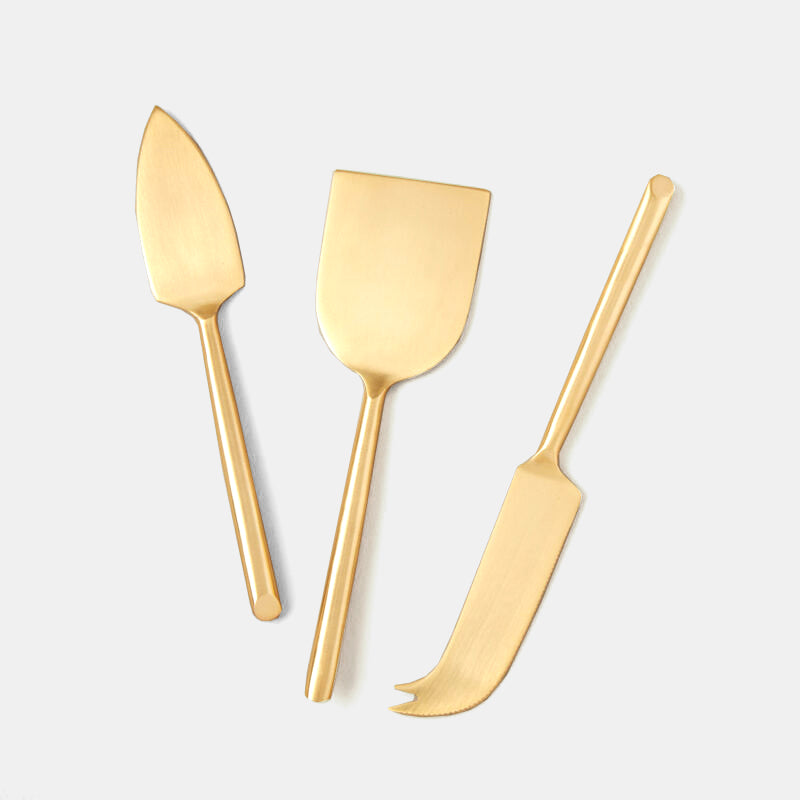 Matte Gold Cheese Knives Set