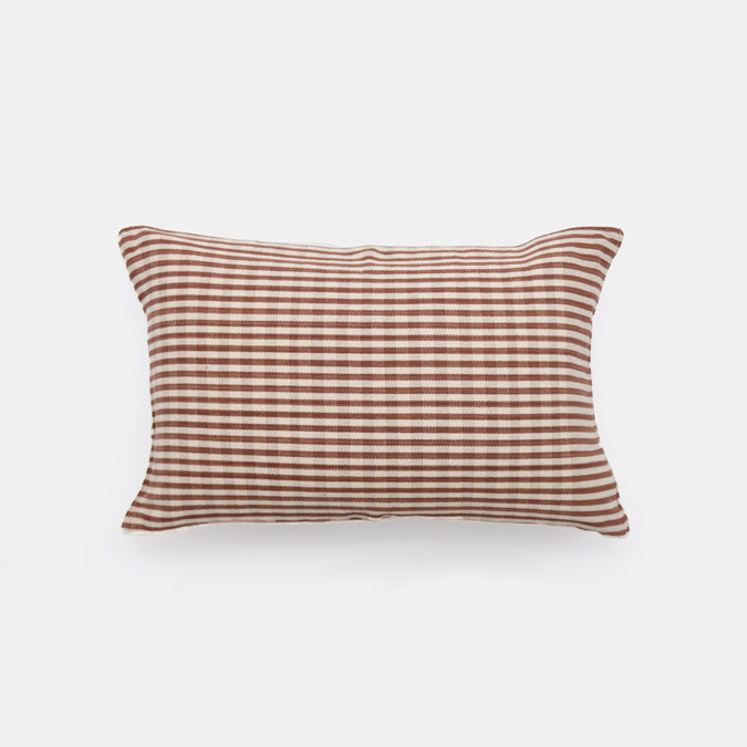 Small Lumbar Pillow in Brown Gingham