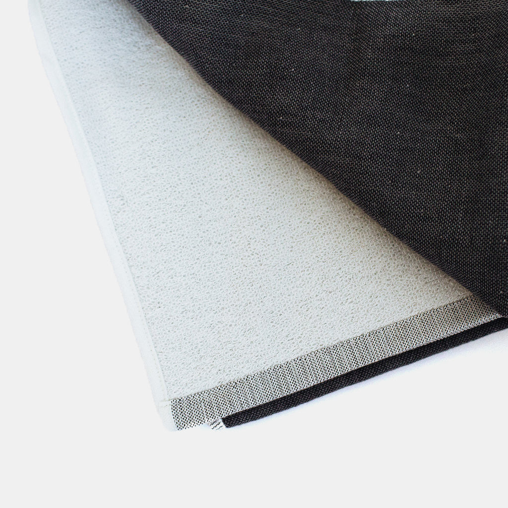Two Tone Chambray Hand Towel in Charcoal