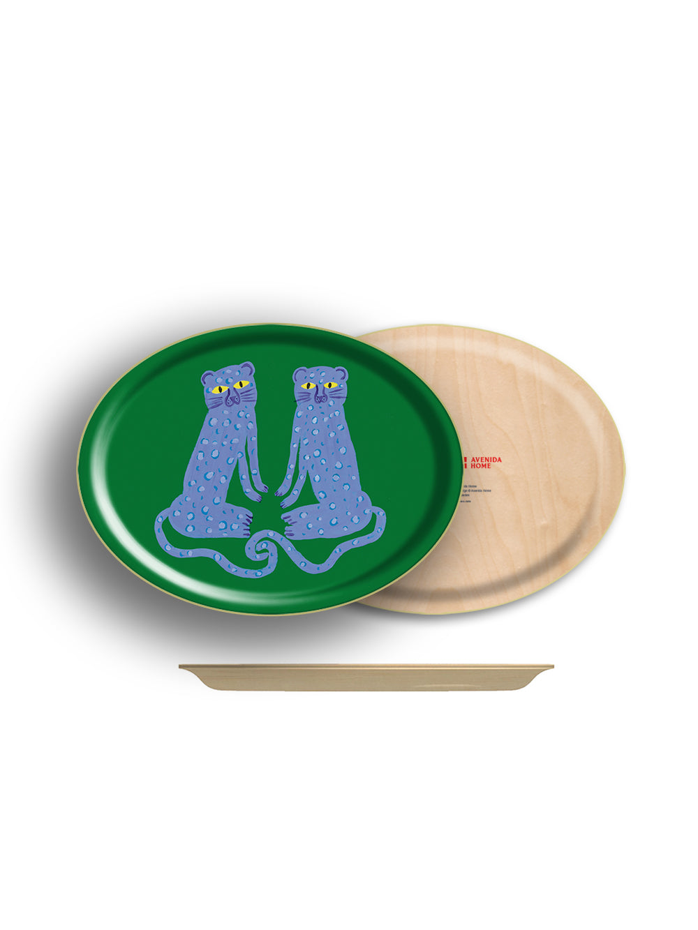 Green Cheetahs Oval Tray