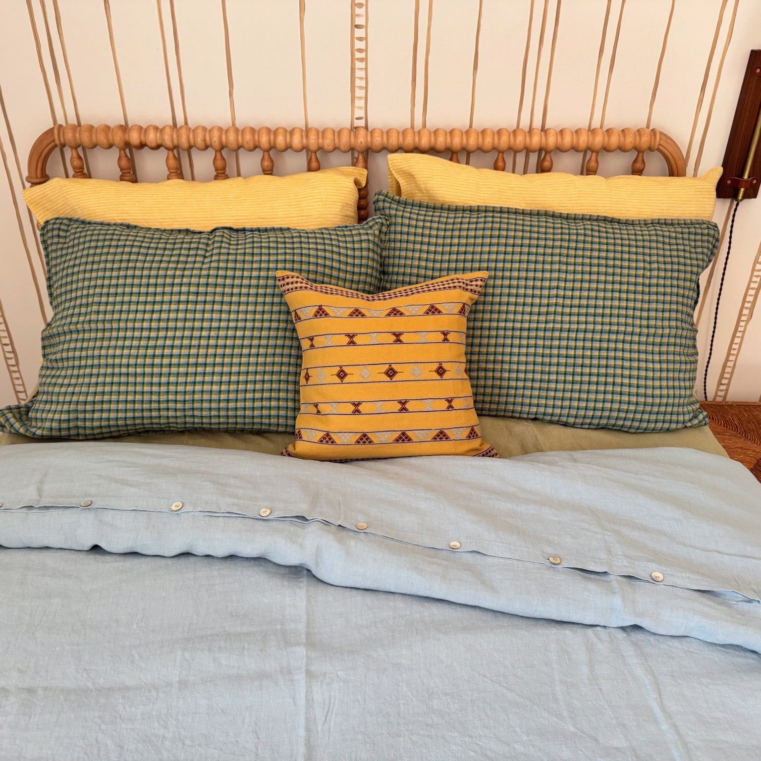 Linen Duvet in Scandinavian Blue