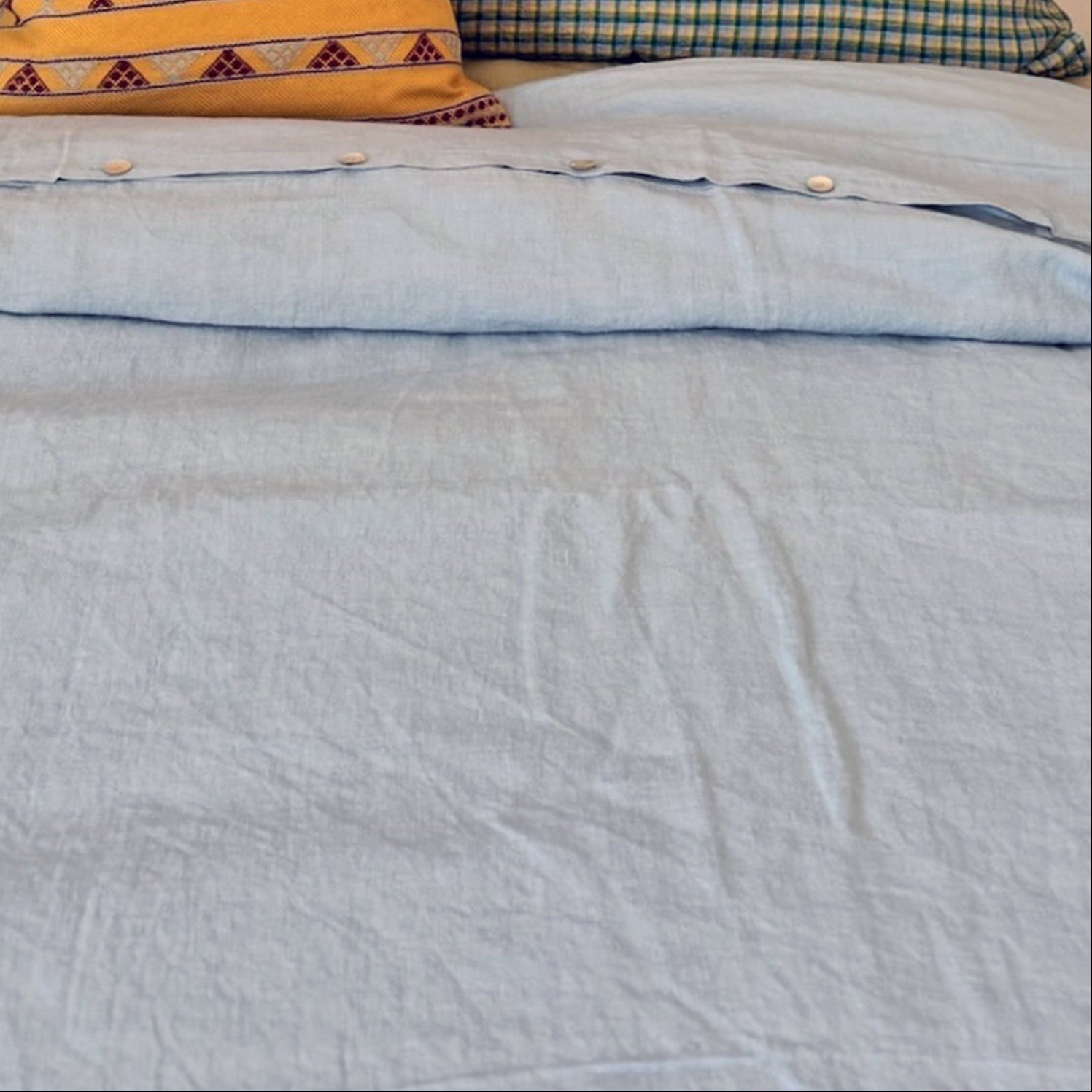 Linen Duvet in Scandinavian Blue