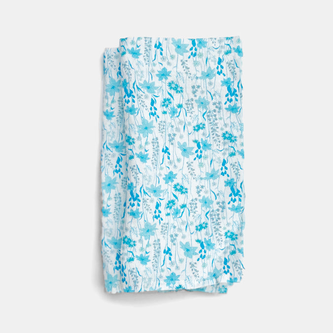 Linen Napkin, blue flower