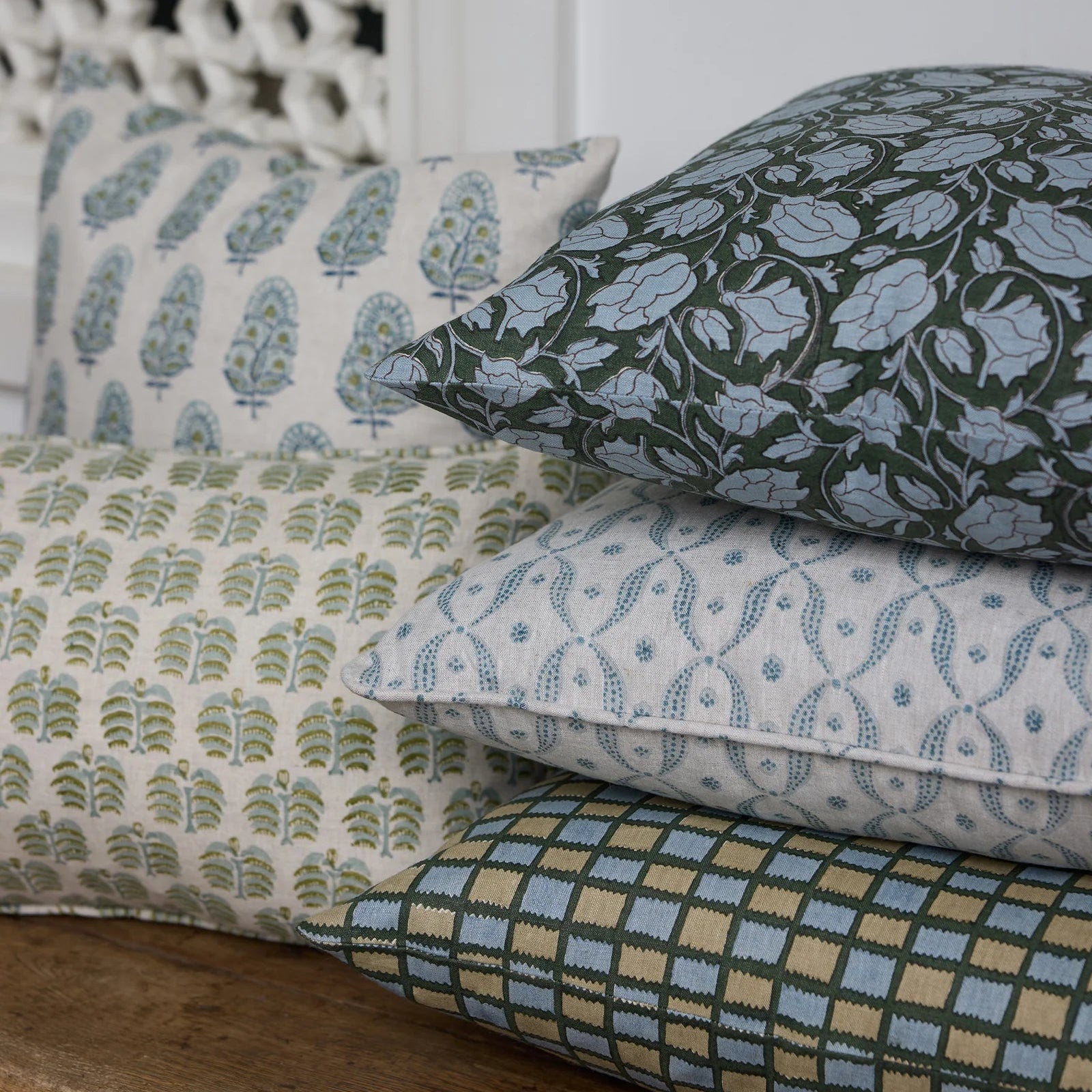 Hera Celadon Moss Lumbar Pillow