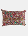 Je T'aime Pink Floral French Embroidered Pillow, lumbar