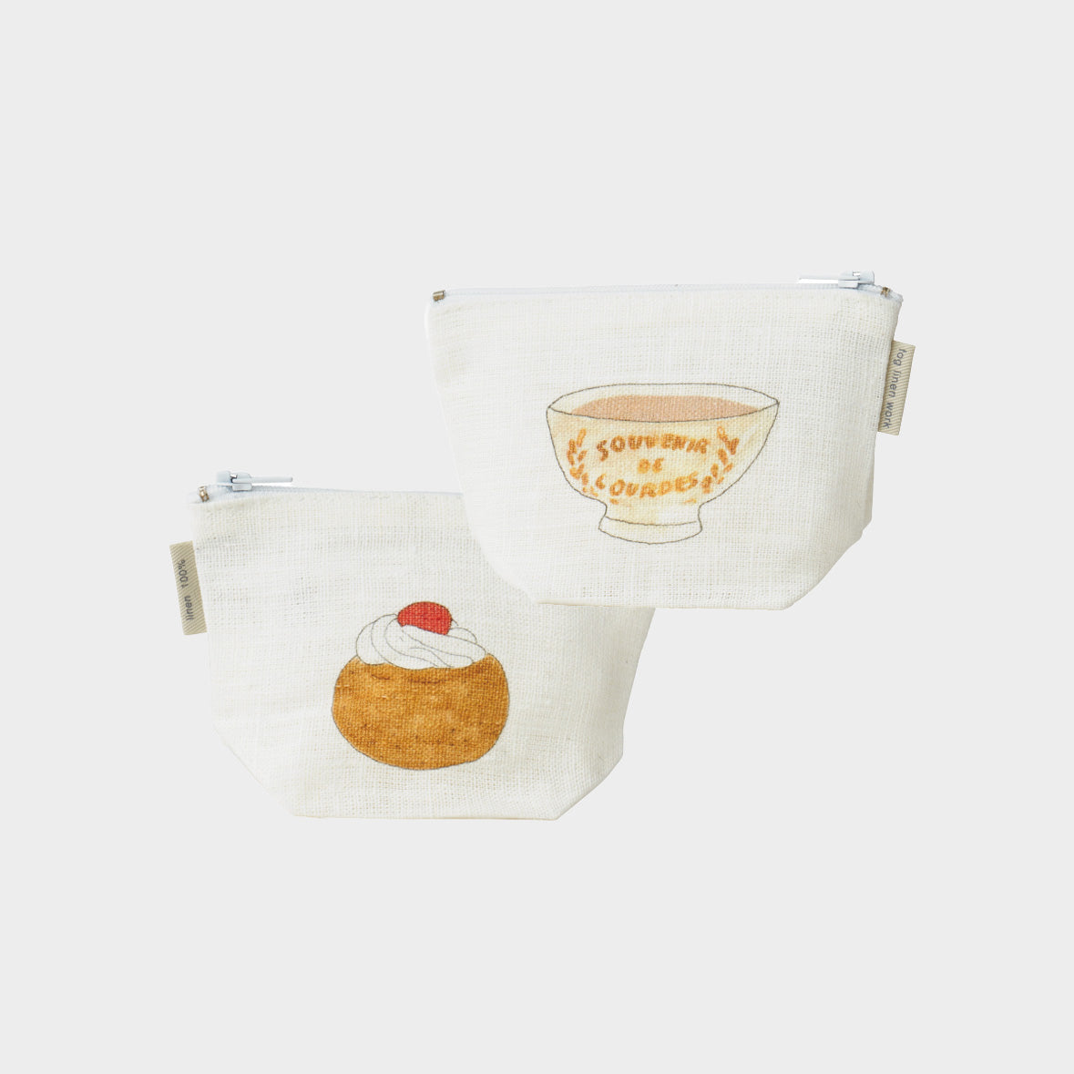 Sweet Time Reversible Small Linen Pouch