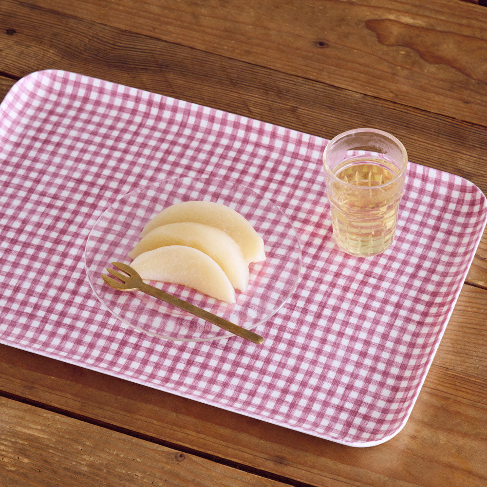 Robin Pink Check Tray - Collyer's Mansion