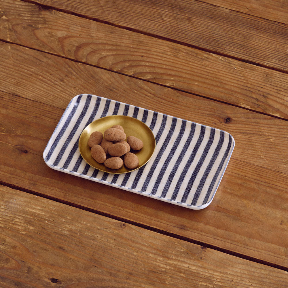 Jasper Charcoal Stripe Tray - Collyer's Mansion