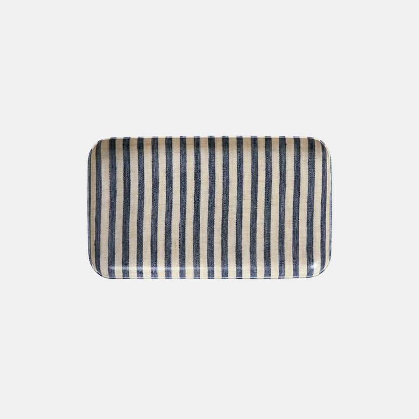 Jasper Charcoal Stripe Tray - Collyer's Mansion