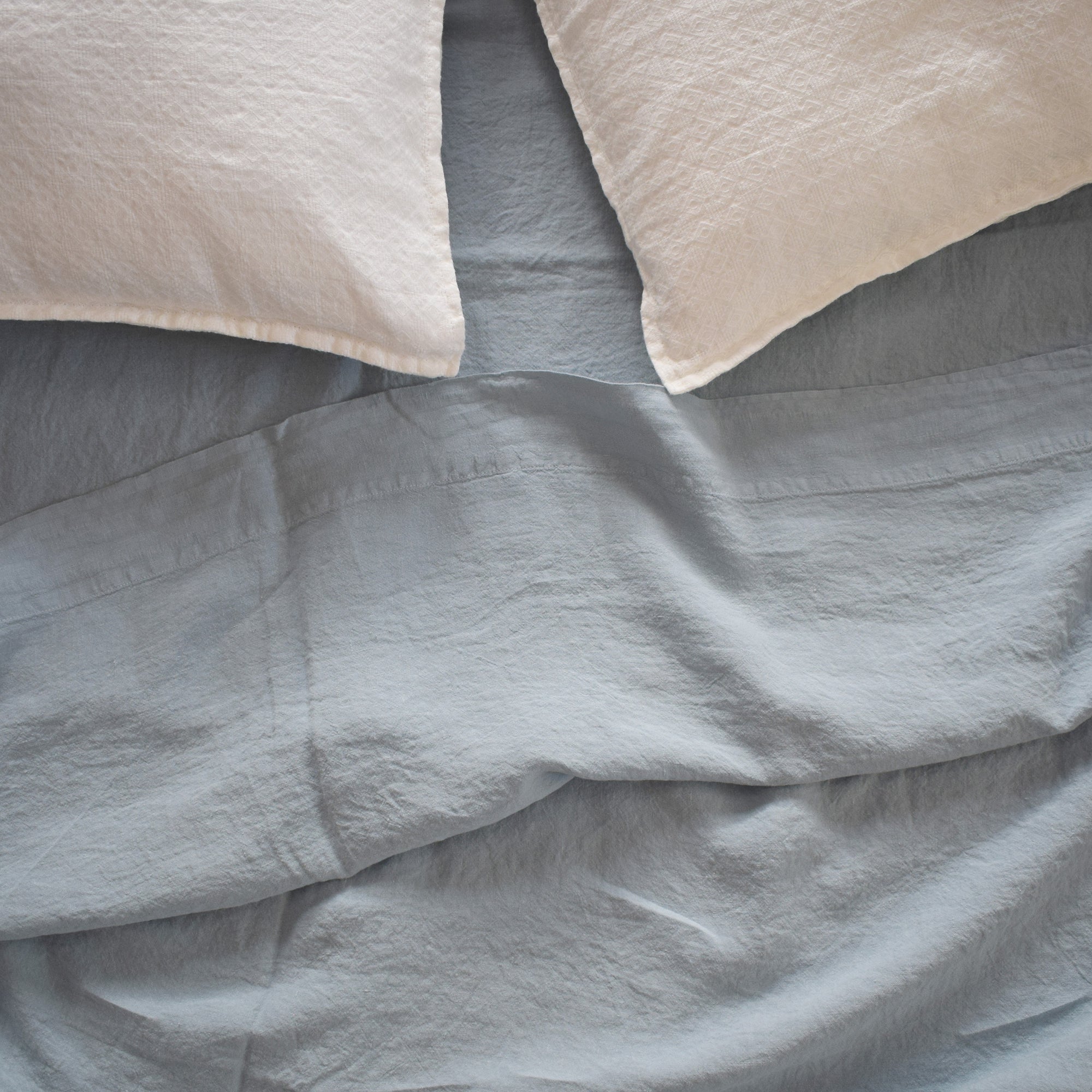 Linen Flat Sheet in Scandinavian Blue