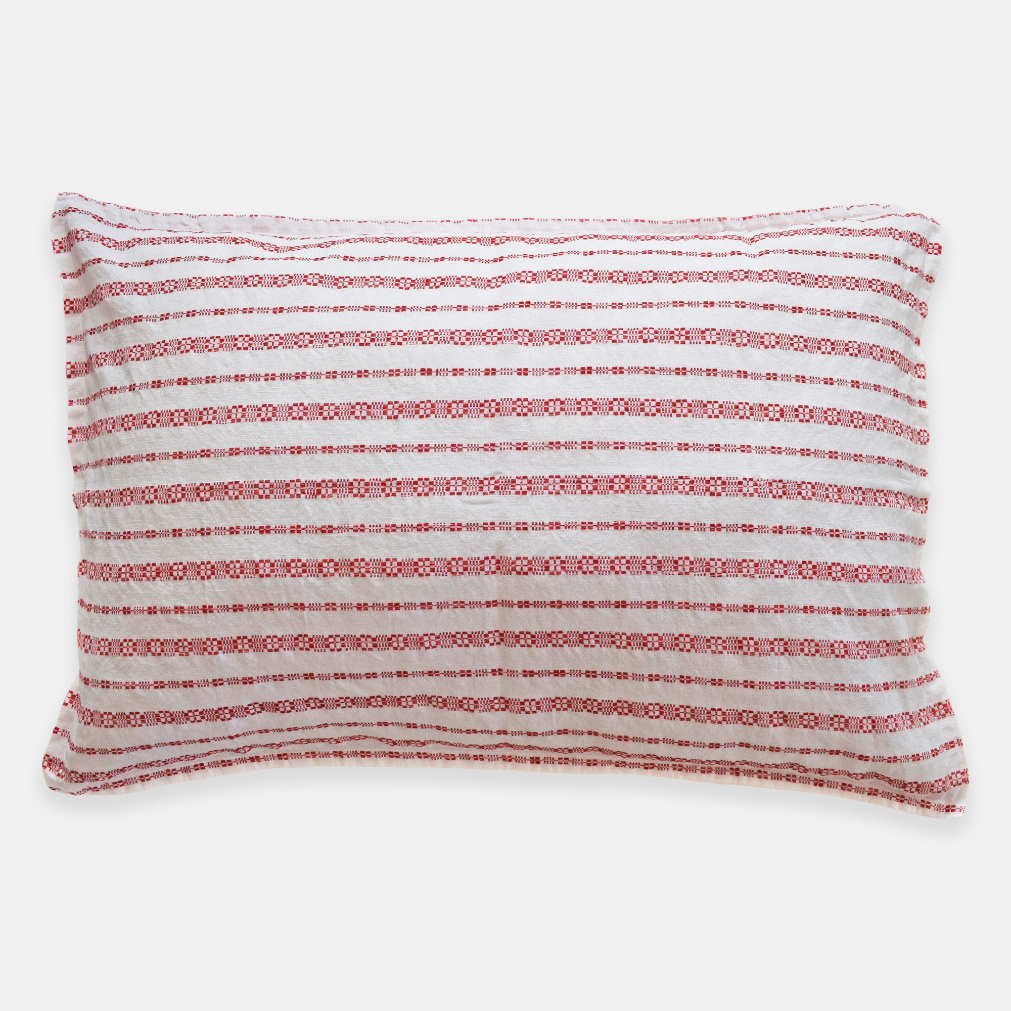 Linen Standard Pillowcase in Red Embroidery