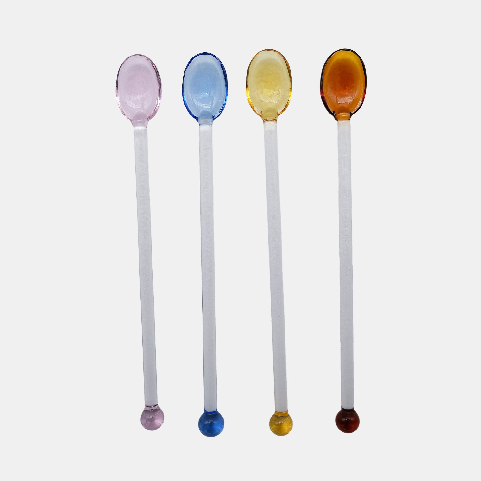 Long Glass Spoon, set of 4