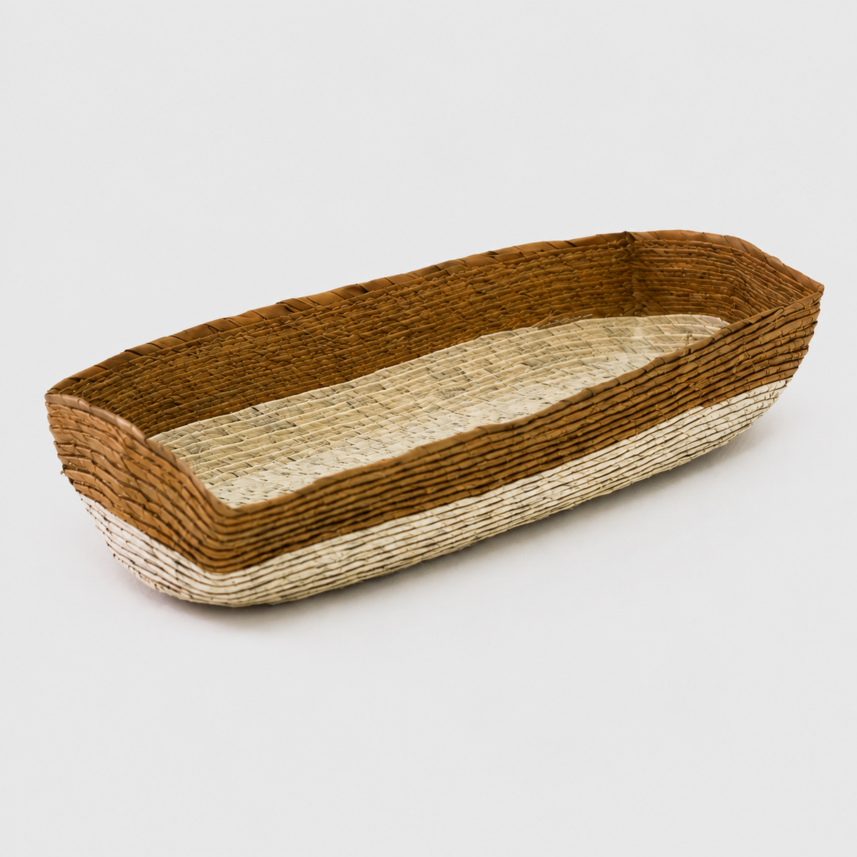 Rectangular Tabletop Basket in Trigo Stripe