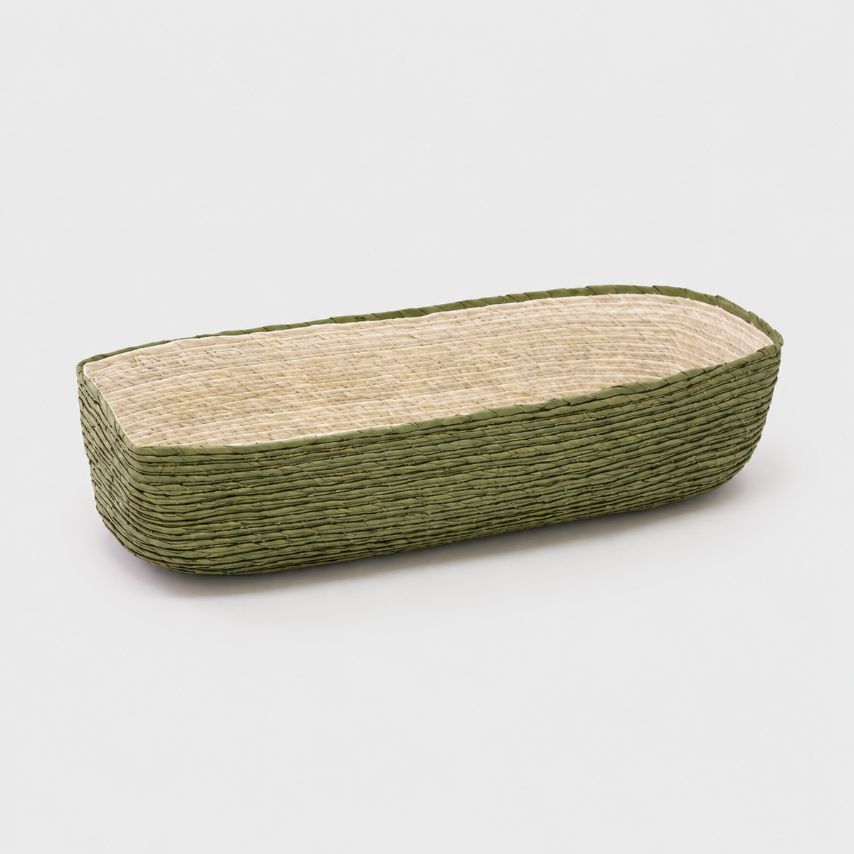 Rectangular Tabletop Basket in Aceituna